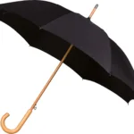 FALCONE Klassisk paraply med træskaft i sort