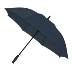 Klassisk kompakt paraply i navy set fra siden
