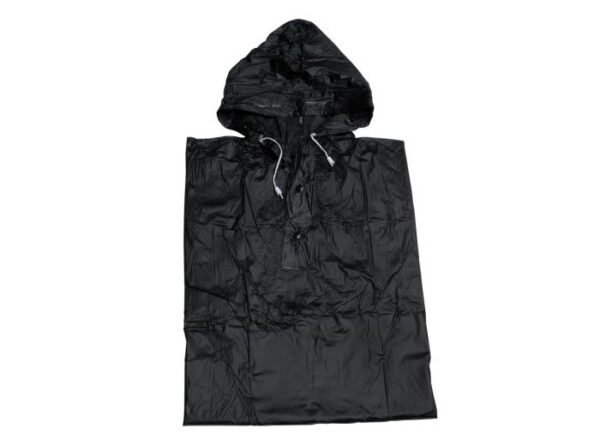 Regnslag i poncho-model i sort