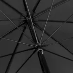 FALCONE Stor klassisk stormparaply i sort - ribbe