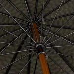 FALCONE® Klassisk paraply i sort/grøn – mønstret - ribbe