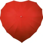 FALCONE Hjerteparaply I rød - set oppefra