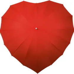 FALCONE Hjerteparaply I rød - set oppefra