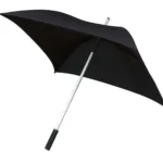 FALCONE Stor firkantet paraply i sort